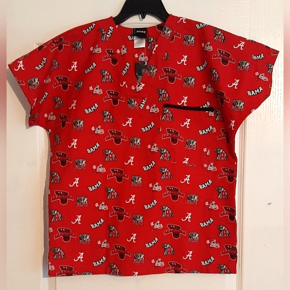 Scrub Dudz Alabama Crimson Tide scrub top NWT Size Small